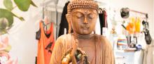 A Buddha statue at the studio